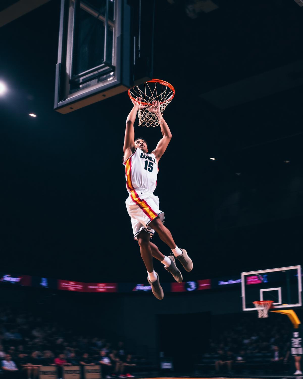 Basketball action shot