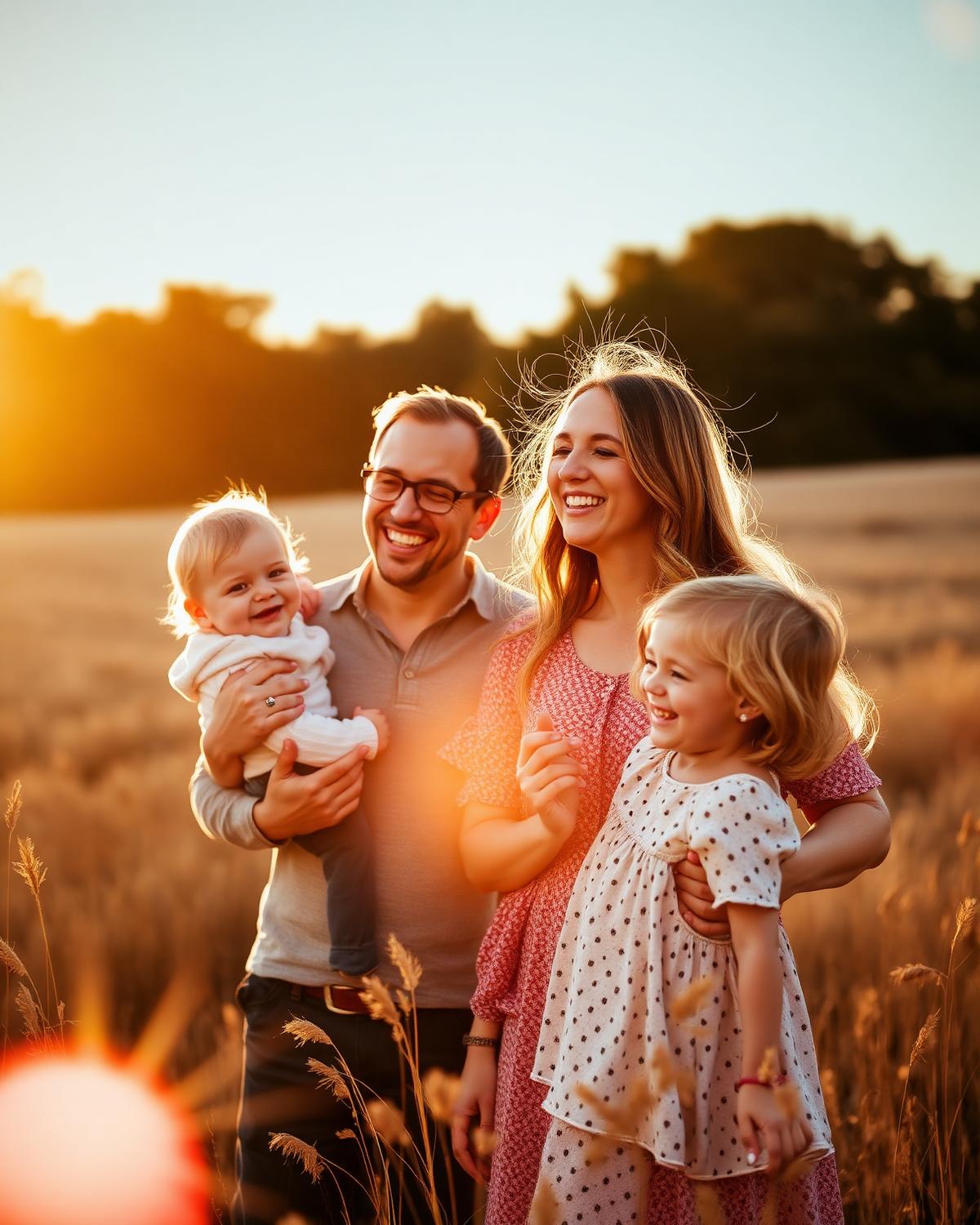 Golden hour family portrait