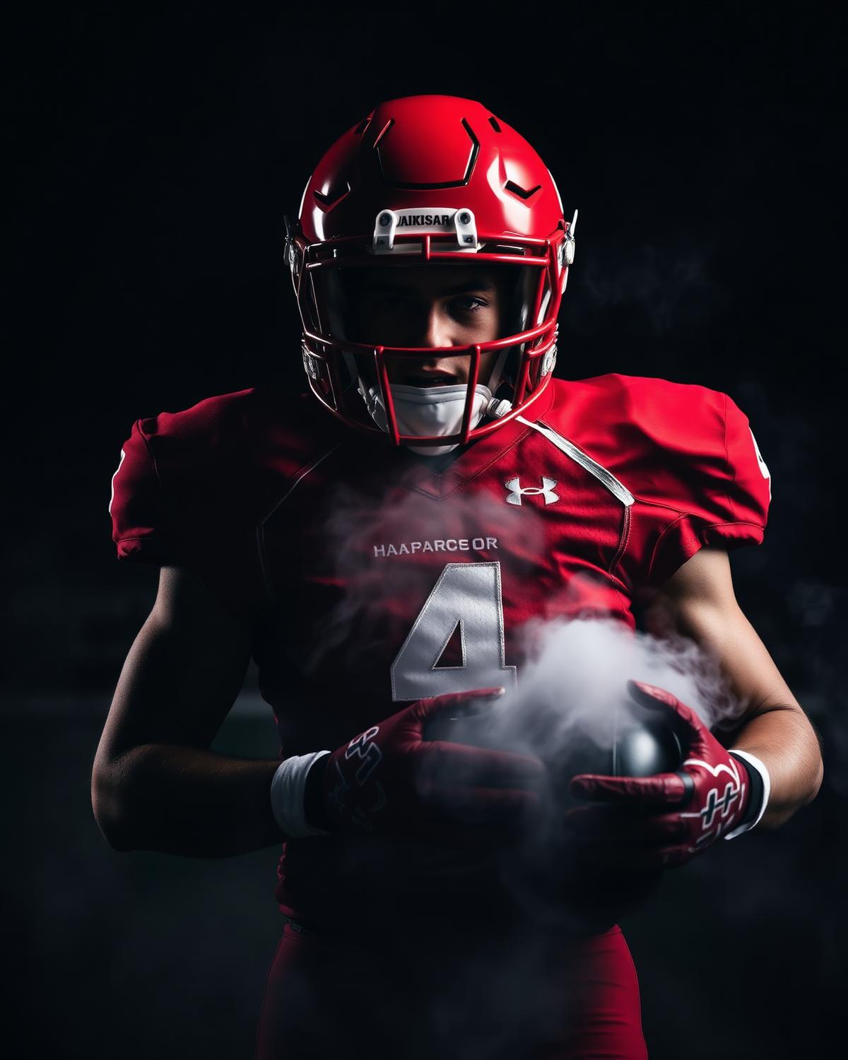 High school football portrait